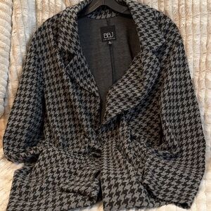 BBJ Los Angeles Women's Houndstooth Open Front Blazer